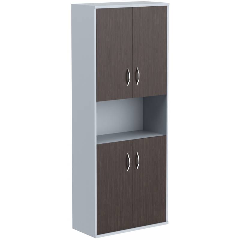 Шкаф с двумя комплектами глухих малых дверей СТ-1.5 Венге Магия/Металлик 770*365*1975 главное фото